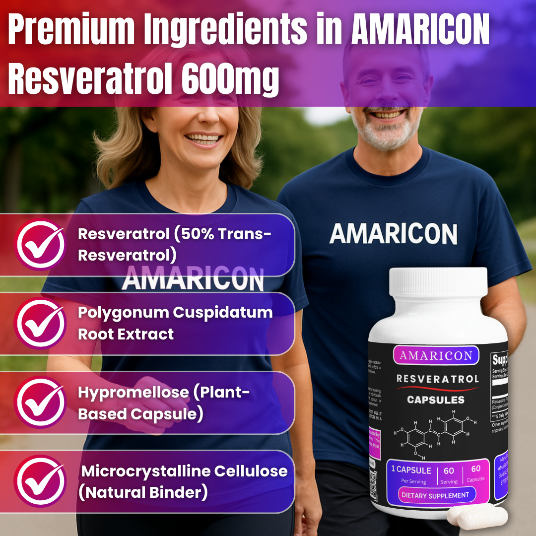 Resveratrol 50% 600mg – Potent Antioxidant for Heart Health & Weight Control